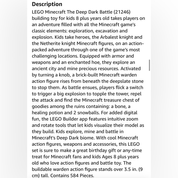 LEGO Minecraft The Deep Dark Battle Set NWT - Picture 7 of 11